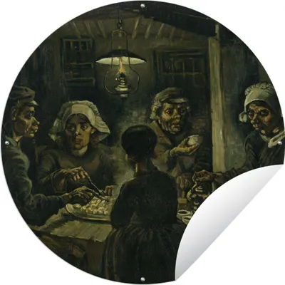 Produktbild von MuchoWow® Gartenposter Outdoor-Poster Rund Die Kartoffelesser - Vincent van Gogh Ø 150 cm Gartendeko Rundes Poster draußen