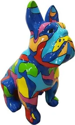 Produktbild von Abstrakte Figur Statue Design Skulptur Deko Bunter Hund Statuen Dekoration 79 cm