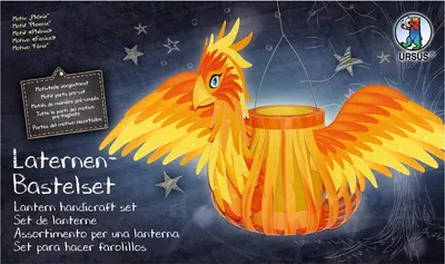 Produktbild von Ursus 18720010F - Laternen Bastelset Phoenix, Set zum Basteln einer Laterne, für Kinder, inklusive Bastelanleitung, ideal für den nächsten Laternenlauf