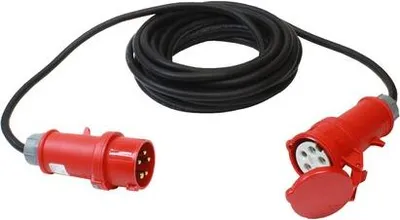 Produktbild von Verlängerungskabel, CEE 16 A, 5-polig, schwarz 10 m, H07RN-F 5G1,5, Phasenwendestecker