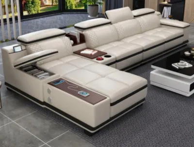 Zdjęcie produktu dla Ecksofa L-Form Wohnlandschaft Eck Polstersofa Sitz Design Couch Sofas Weiß Sofa