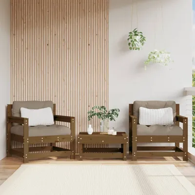 Produktbild von [Home] Gartenstühle mit Kissen 2 Stk. Honigbraun Massivholz Kiefer , Neue Mode 2024 im häuslichen Leben