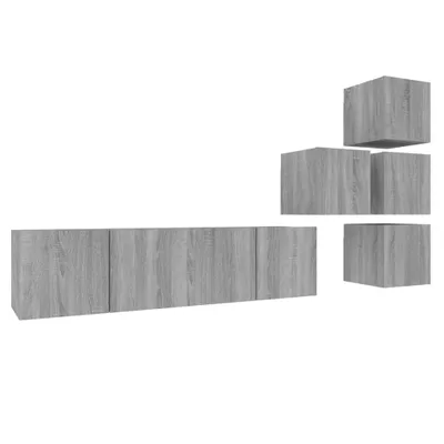 Produktbild von vidaXL 6-tlg. TV-Schrank-Set Grau Sonoma Holzwerkstoff