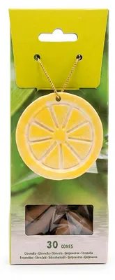 Image de Cônes D'encens Citronnelle Avec Brûleur, 30 Unités