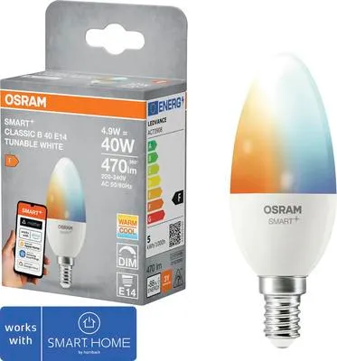 Produktbild von Osram SMART+, 4,9 W, 40 W, E14, 470 lm, 20000 h, Weiß
