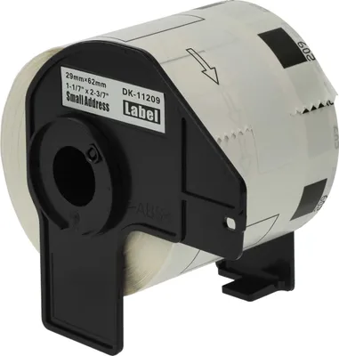 Produktbild von vhbw Rolle mit Halter 62mm x 29mm (800 Etiketten) kompatibel mit Brother PT QL-710W, QL-720, QL720NW Drucker - Premium Weiß