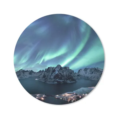 Produktbild von MuchoWow® Mauspad Mousepad Nordlichter - Grün - Meer 20x20 cm - Mousepads - Maus Mat - Pad - Mausunterlage - Schreibtischmatte