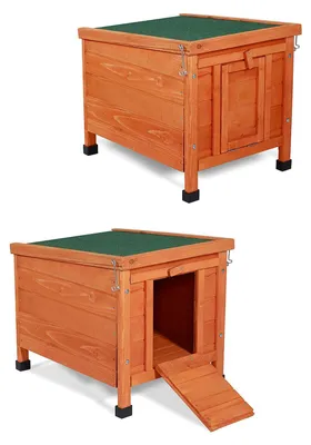Produktbild von lionto Kaninchenstall aus Holz, 43x43x52 cm, wasserabweisendes Dach, winterfest