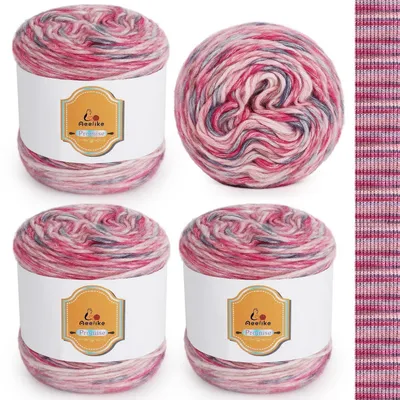 Obrázek produktu pro Příze s barevným přechodem, bavlna, vhodná pro háčkování, 400 g, 840 m, ombre, vícebarevná