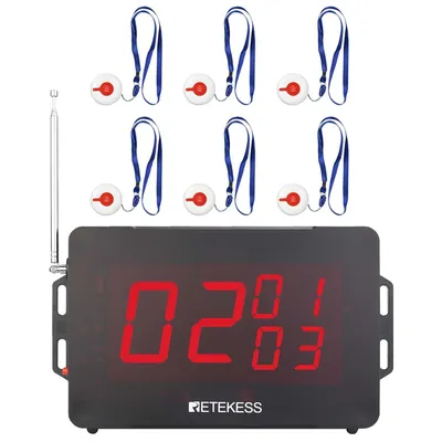 Produktbild von Retekess Drahtloses Anrufsystem, TD136 Display und TD009 Rufknöpfe, für Kliniken und Pflegeheime, Rehabilitationszentren, Krankenhäuser