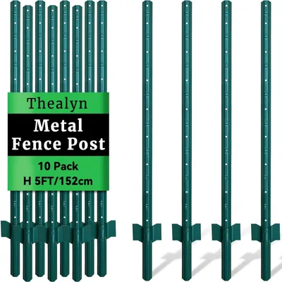 Produktbild von Zaunpfahl Weidepfahl Metallpfahl - 152 cm - Stahl - Grün - 10 Stück