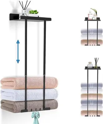 Immagine prodotto di Portasciugamani in acciaio inossidabile nero 38-75 cm