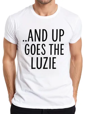 Productafbeelding van En hier is het "Luzie Party Karneval Feier Lustig Retro Spaß" heren T-shirt, wit, maat 3XL