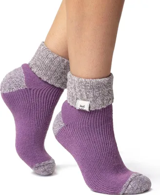 Produktbild von Damen Original Schlafsocken mit Umschlagbündchen - Lila & Grau