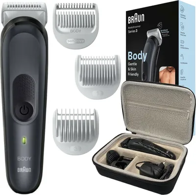 Produktbild von Braun Körperrasierer BG3340 Herrenrasierer Schwarz mit Etui und Aufsätzen