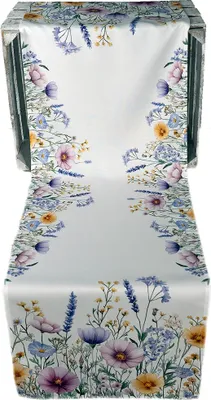 Produktbild von Tischdecke Tischläufer Druck Sommerblumen Frühling 40 x 140 cm