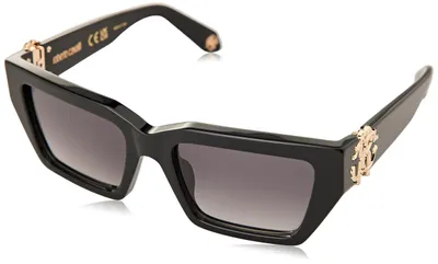 Immagine prodotto di Occhiali da sole unisex Roberto Cavalli SRC002M 0700, montatura in acetato nero lucido, forma quadrata, taglia 54