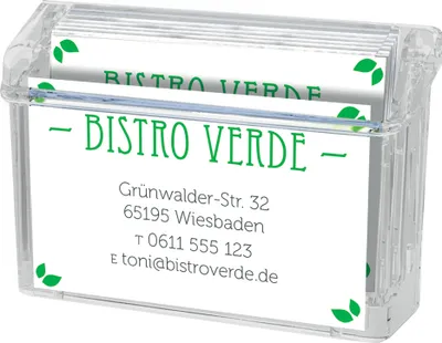 Zdjęcie produktu dla deflecto 70901 deflecto Pudełko na wizytówki "Grab-a-Card", krystalicznie przezroczyste