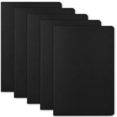 Zdjęcie produktu dla Notatnik A5, w linie, 5 sztuk, czarny, 30 kartek, papier