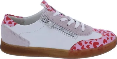 Produktbild von Waldläufer H-Daisy Sneaker mit Fußbett zum Wechseln 704002-300-264, Velour- / Glattleder kombi., Rosa - Weiß, Weite H 40