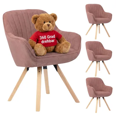 Produktbild von Esszimmerstuhl 4er Set Matera rosé drehbar - mit Armlehnen