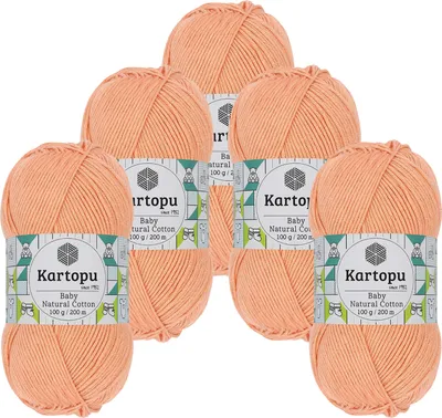 Produktbild von 0,5kg Kartopu Baby Natural Baumwolle Häkelgarn Strickgarn Acryl-Baumwolle Farbwahl, Farbe:K6259 lachs