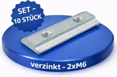 Produktbild von Nutenstein Airlineschienen 2xM6 10 Stück Stahl verz. Ladungssicherung Fitting