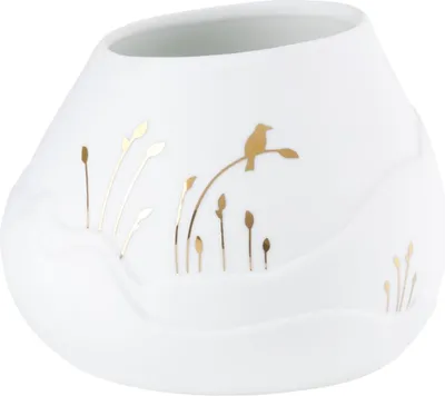 Produktbild von Räder Design Teelichthalter Lichtlandschaft Vogel Weiß-Gold (8cm)
