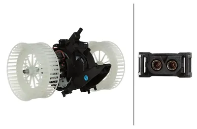 Productafbeelding van HELLA 8EW 366 400-381: Ventilator voor de binnenluchtcirculatie, geschikt voor BMW 5 Limousine (E60), 5 Touring (E61), 6 Coupé (E63) en 6 Cabrio (E64)