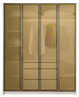 Immagine prodotto di Armadio angolare elegante, bianco, dal design moderno. Armadio angolare