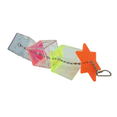 Produktbild von Acryl Hexagram Mehrschichtige Vogelbeißspielzeug, Futter- und Trinkschale für Papageien, Beschäftigungsspielzeug für Haustiere