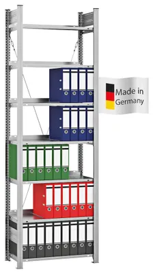 Produktbild von PROREGAL Aktenregal Stecksystem MAGNUS Germany | HxBxT 235x75x30cm | 7 Ebenen | Fachlast 60kg | Einseitig nutzbar | Verzinkt