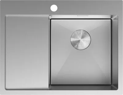 Produktbild von Mexen Exar Wodenspeicher aus Edelstahl 1-Kammer mit Abtropffläche rechts 620 x 480 mm, Inox - 6432621005P-01