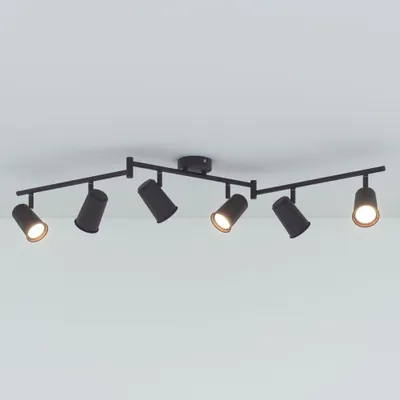 Produktbild von hoftronic LED Deckenleuchte 24W 2070lm 4000K 6-flammig schwarz schwenkbar IP20