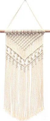 Image de Tenture murale en macramé, Petite tapisserie tissée, Décoration murale - Jolie pour la décoration boho de la maison, l'appartement, les décorations de fête?modèle 2, 20x45cm ?