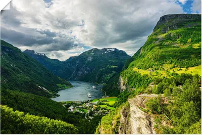 Produktbild von ARTland Poster Blick auf den Geirangerfjord in Norwegen Größe: 60x40 cm