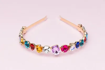 Image de Serre-tête avec pierres précieuses multicolores Tiny - Taille unique - Multicolore | par Great Pretenders