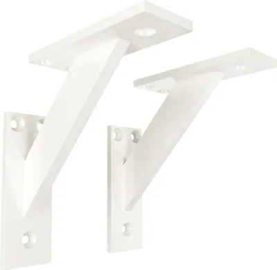 Produktbild von 2x sossai FSHR Design Regalträger in Weiß 120x120mm Regalwinkel Bücherregal Konsole Regal Halter