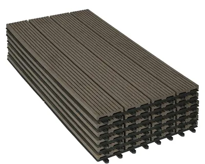 Obrázek produktu pro WPC dlaždice s dřevěným vzhledem, rozměr 30x60 cm, 12 kusů, barva: káva, rozměr: 30x60x3 cm