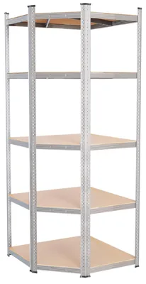Produktbild von TroniTechnik® Schwerlastregal, Kellerregal, Lagerregal, 40 x 40 x 70 x 70 x 180 cm, Stahlgestell, bis 875 kg , 5 Ablagen