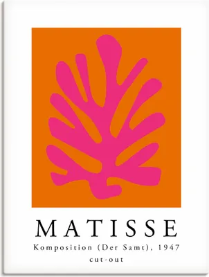 Produktbild von ARTland Leinwandbild Matisse Komposition - cut-out pink Größe: 90x120 cm