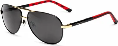 Produktbild von Polarisierende Herren-Sonnenbrille für Piloten, schwarz mit Metallgläsern, UV-Filter 400 Kat 3