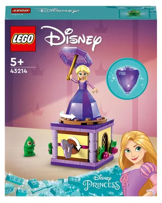 Produktbild von LEGO 43214 Disney Princess Rapunzel-Spieluhr, Prinzessinnen Spielzeug zum Bauen mit Rapunzel Mini-Puppe, Diamantkleid und Chamäleon Pascal für Kinder