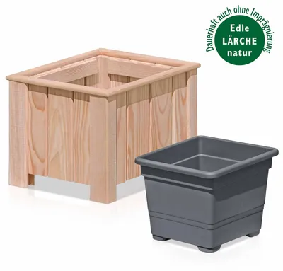 Produktbild von Endorphin Pflanzkasten 1er Set aus Lärchenholz [38 x 38 x 31cm]