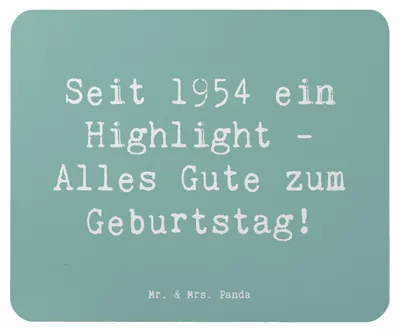 Produktbild von Mr. & Mrs. Panda Mauspad Spruch 1954 Geburtstag - Meeresbrise - Geschenk, computer mousepad, Geburtstagsgeschenk, Alter, mausteppich, Geburtsjahr, laptop, Liebe, Feiern