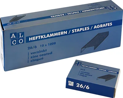 Produktbild von Alco Heftklammern Stahl verzinkt 26/6 1000 ST
