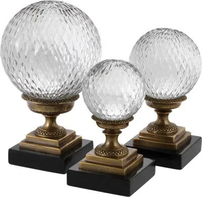 Produktbild von Casa Padrino Designer Deko 3er Set - Luxus Wohnzimmer Accessoires