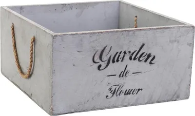 Zdjęcie produktu dla Duża Osłonka Drewniana Vintage z Uchwytami na Kwiaty i Zioła Garden
