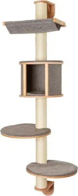 Produktbild von Katzenbaum Wandmontage Dolomit Tofana, H 168 cm, Grau, Kompakt, Sisalstämme, Inklusive Liegemulde und Hängematte