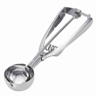 Image de Distributeur à glace en acier inoxydable, cuillère à biscuits, distributeur à glace avec mécanisme de déverrouillage (diamètre de 4 cm)